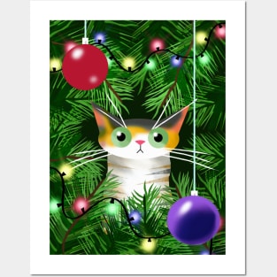 The Cat and the Christmas Tree Posters and Art